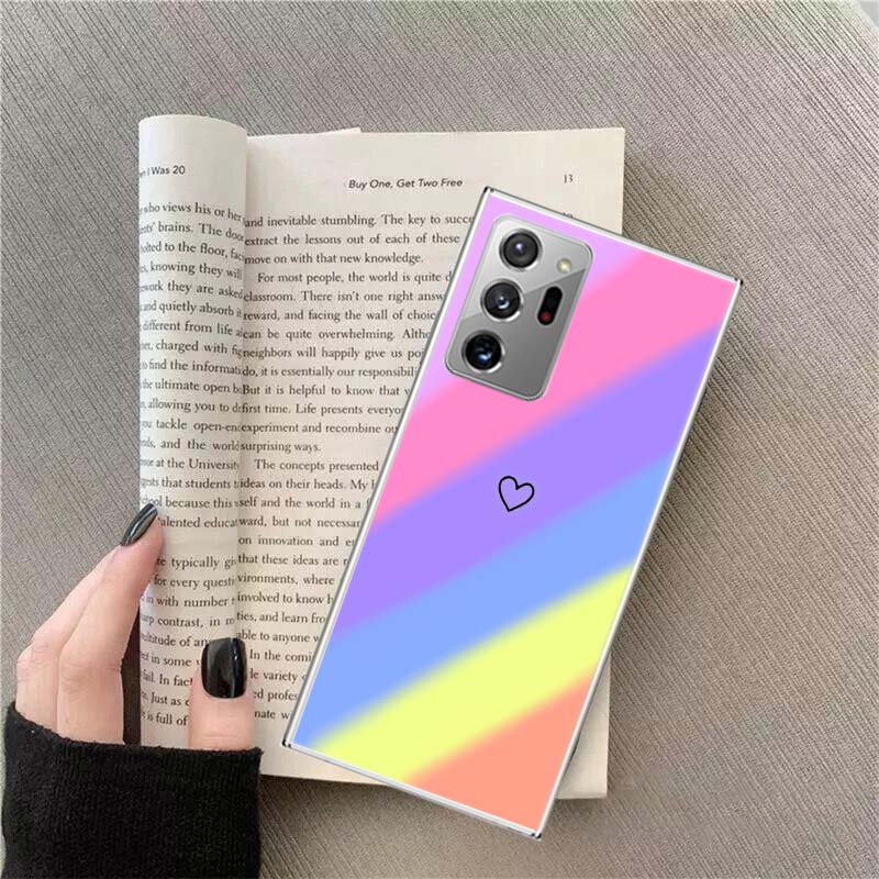 Rainbow Gradient Love Phone Case for Samsung A17 A37 A57 A07 A16 A26 A36 A56 A05S A15 A25 A35 A55 Galaxy A03 A13 A23 A33 A53 A50
