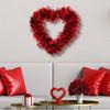 Valentines Red Heart Shaped Wreath Decorative Hanging Love Garland for Wedding Engagement Window Decoration