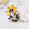 Enamel Sunflower Brooch - High-end, Niche, Premium, High-grade Brooch for Clothing Accessories, Retro-style Pin