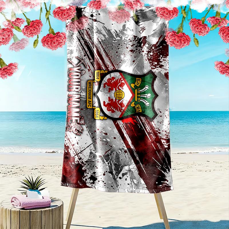 Wrexham AFC Druck Strandtuch, Großes Weiches Schnelltrocknendes Handtuch für Strand Camping Schwimmen