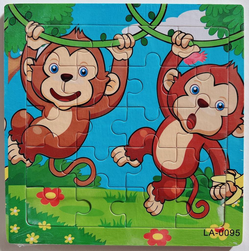 20-Piece Wooden Kids' Puzzle Board - Cartoon Animals