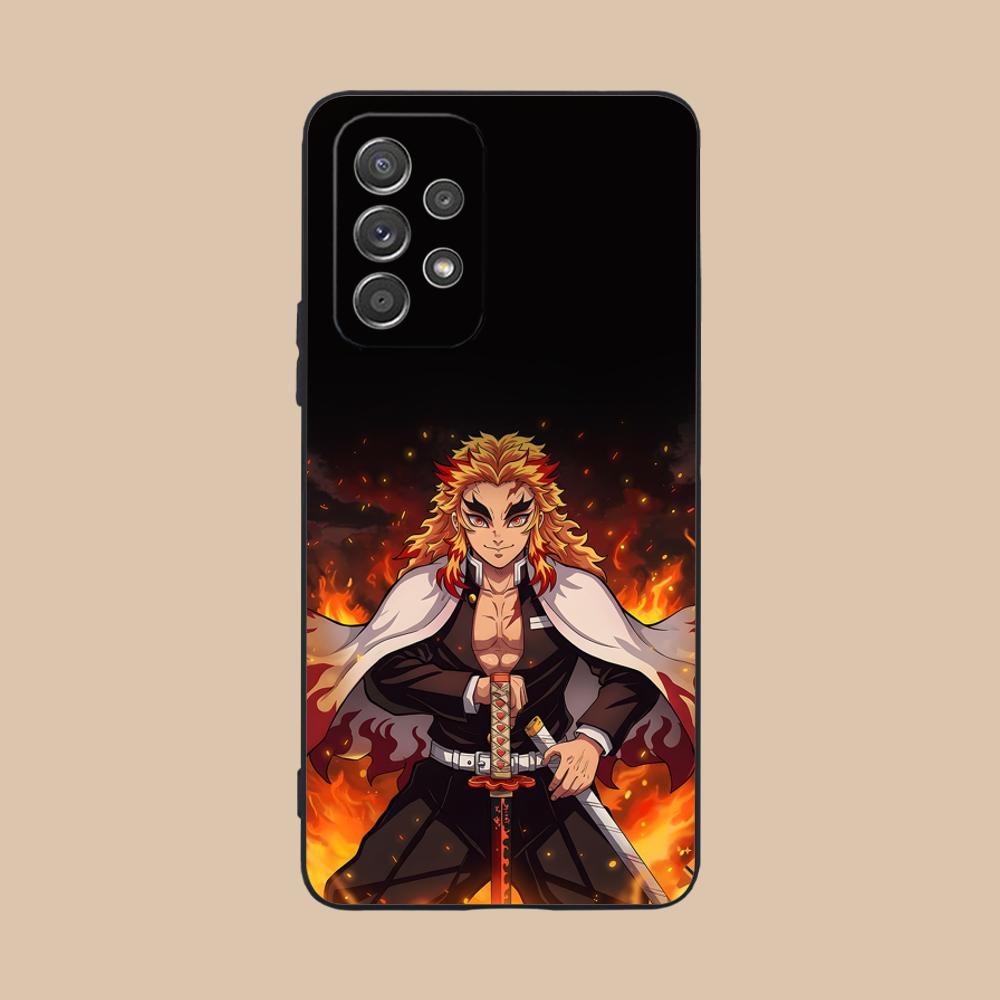 Demon Slayer Rengoku Phone Case for Samsung Galaxy A73 72 71 70 56 55 54 53 52 36 35 34 23 16 15 5G Colour Printing Cover Luxury