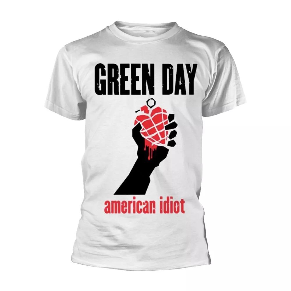 Green Day 'American Idiot Heart' White T Shirt - NEW OFFICIAL
