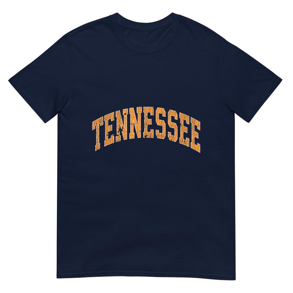 Tennessee Classic Tn Orange Print Retro Varsity Vintage Tshirt S