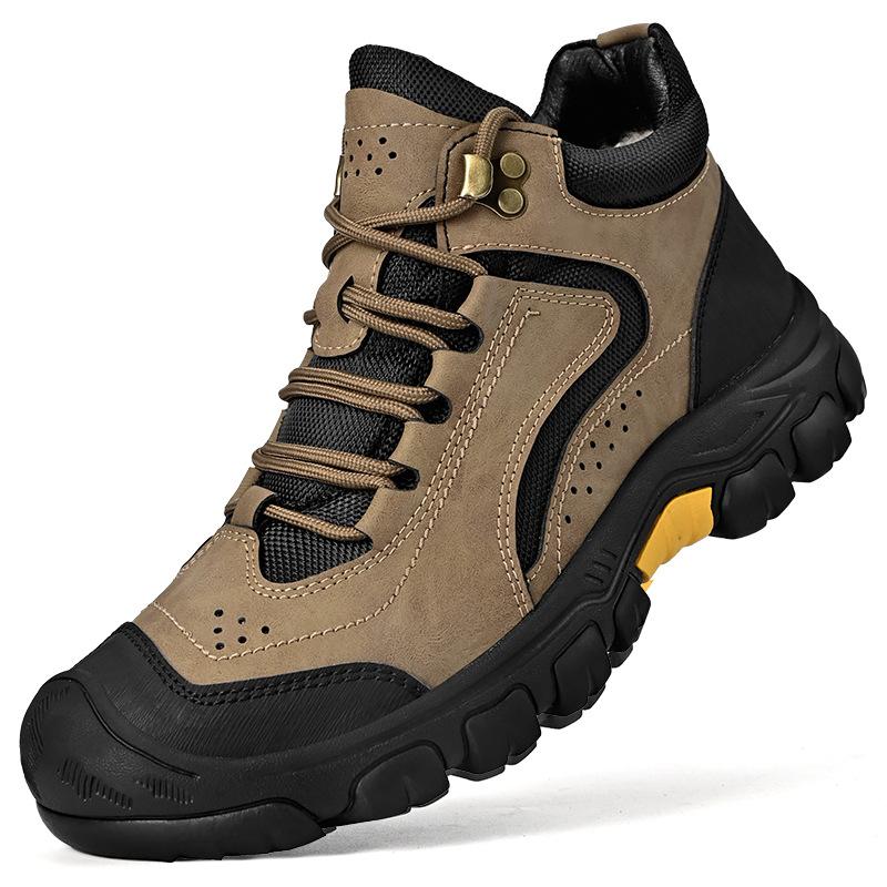 Popular outdoor men's shoes fashion autumn and winter velvet Martin boots men's snow boots non-slip hiking shoes short boots