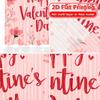 2D Flat Printing  2pcs Floral Valentines Popular Minimalist Curtains Semi-Sheer Curtains Thermal Insulation   and Room Darkening