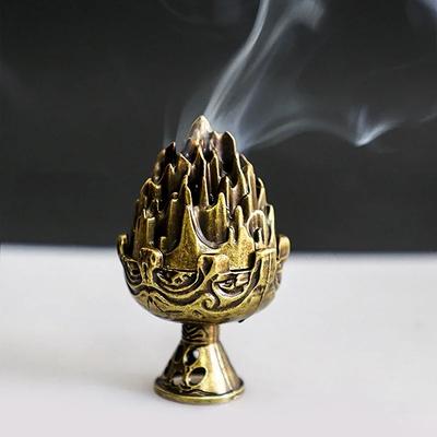 Alloy Incense Burner Household Incense Burner Boshan Furnace Creative Mini Lotus Metal Handicraft Ornaments Incense Burner