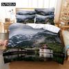 House 3D Digital Bedding Sets Home Bedclothes Super King Cover Pillowcase Comforter Textiles Bedding Set  Bed Cover Set