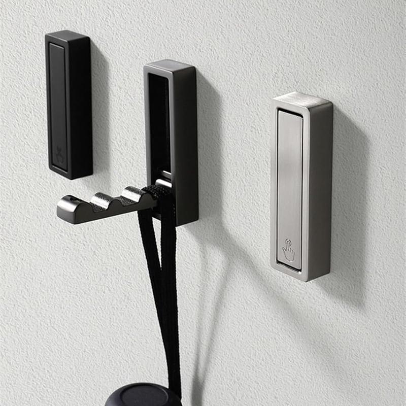 Alloy Clothes Hook Foldable Bathroom Towel Hook Wall Mounted Folding Coat Hook Key Towel Storage Hook Bathroom Bedroom Shelf