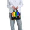 Gay Pride Flag Drip Design Insulated Lunch Bag Women Resuable LGBT Rainbow Lesbian Thermal Cooler Lunch Box Office Picnic Travel