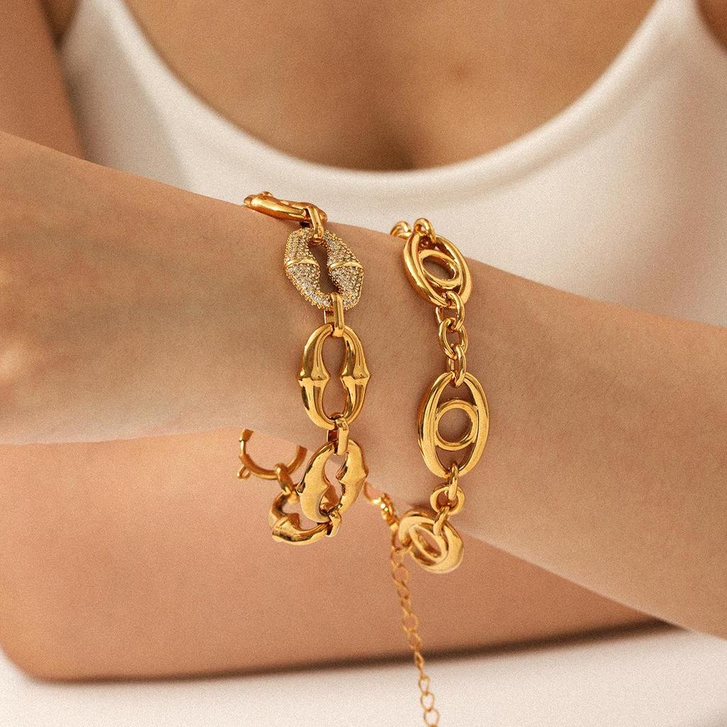 Edelstahl INS-Stil Damen-Diamantarmband - Europäisches & Amerikanisches Trendiges Design, Nicht verblassend.