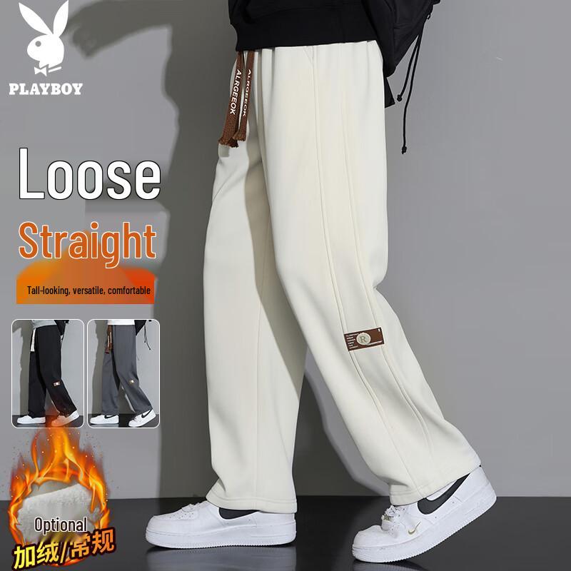 PLAYBOY Men s Loose Fit Straight-Leg Casual Pants XL