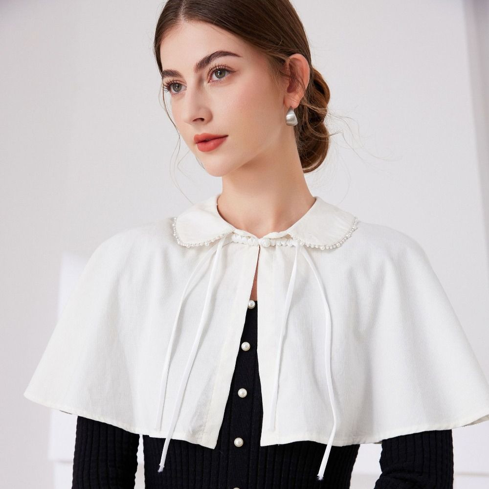 Bowknot Ruffled Shawl White Blouse Shoulders Fake Collar Temperament Shawl Detachable Collar Girls