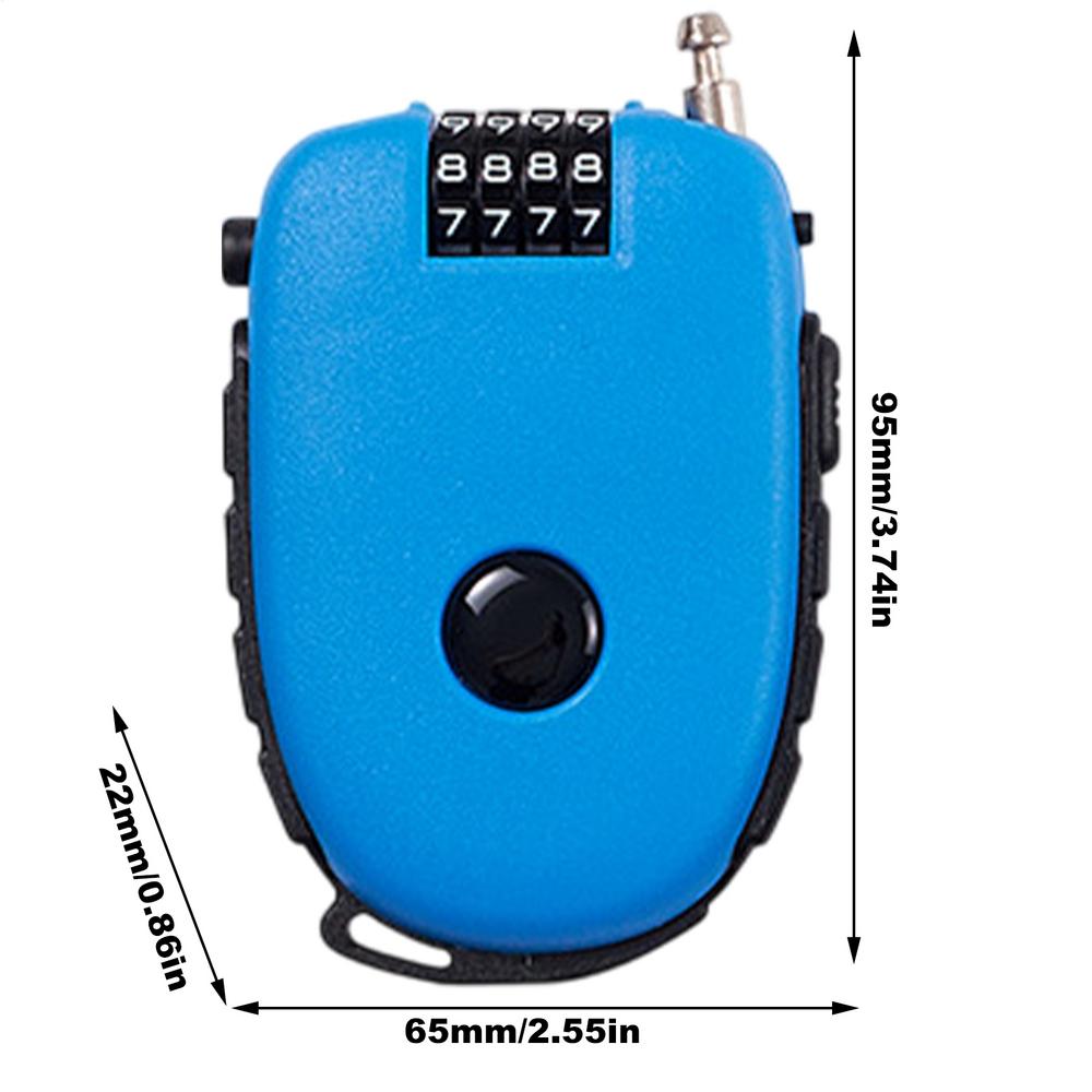 Велосипед Стальной Кабельный Кодовый Замок Чемодан Автомобиль Сани Телескопический Кабельный Проволочный Замок Велосипедный Шлем Высокоточный Кодовый Колесо Парольные Замки синий