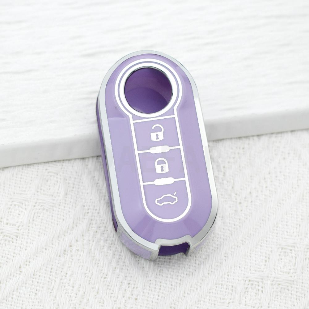 Auto Shell Case Fob for Fiat 500 Panda Punto Bravo Doblo Peugeot Boxer Citroen Relay Fiat Ducato Lancia Musa TPU Car Key Cover