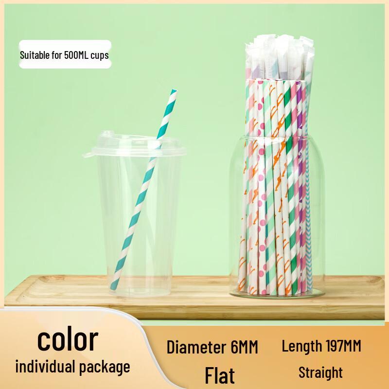Individually Wrapped Biodegradable Paper Straws
