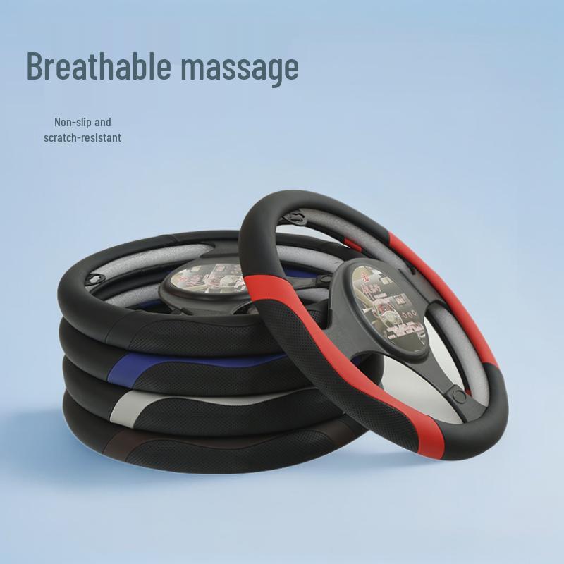 Non-slip Breathable Massage Car Steering Wheel Cover for All Seasons
