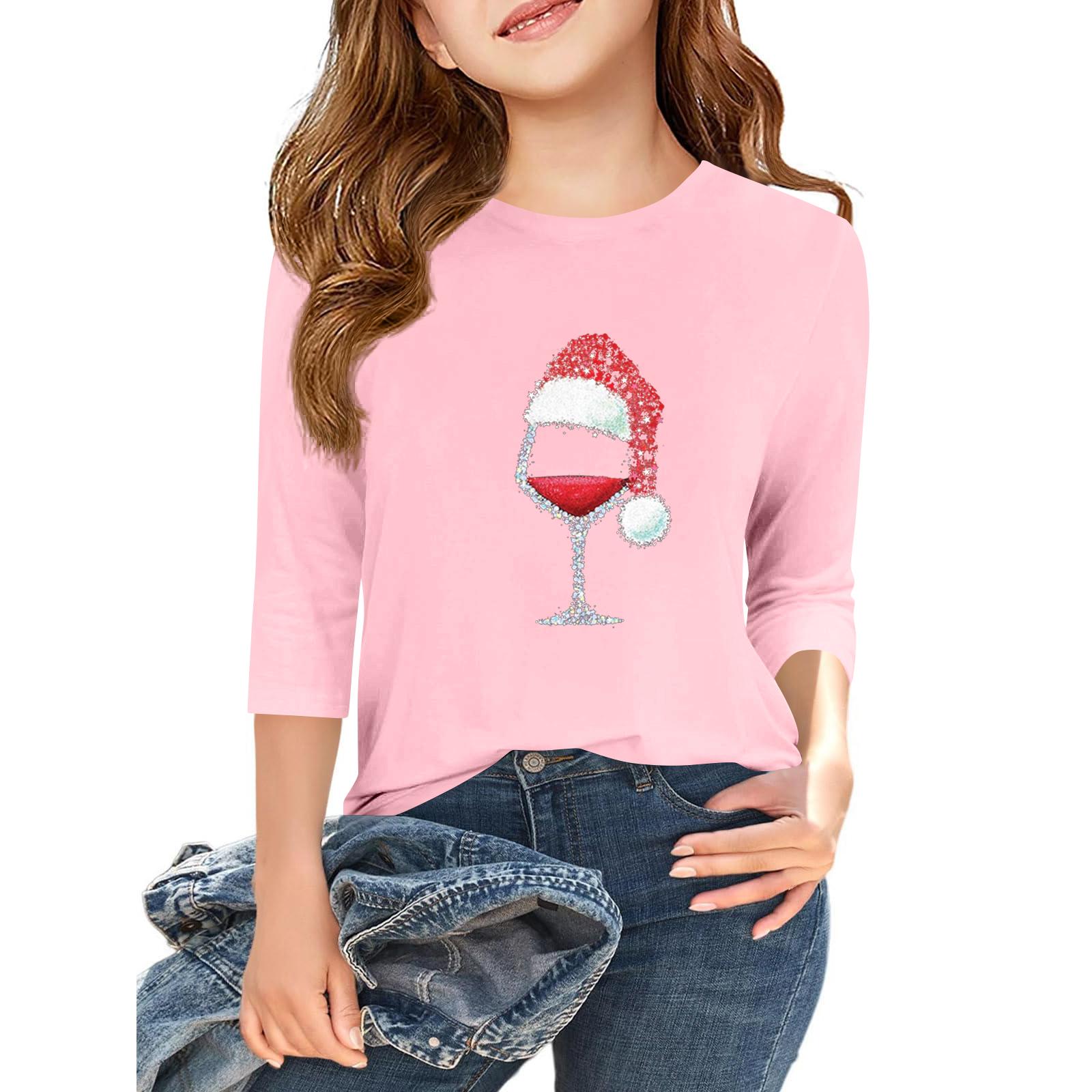 

Детская повседневная футболка с круглым вырезом и принтом «День независимости» с рукавом 3/4 110 розовый