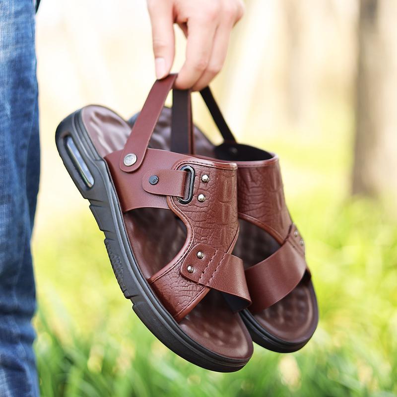 Fashion Sandals Men's Summer Peep-toe Youth Beach Shoes Dual-use Beach Slippers Non-slip Men Sandals Mens Shoes