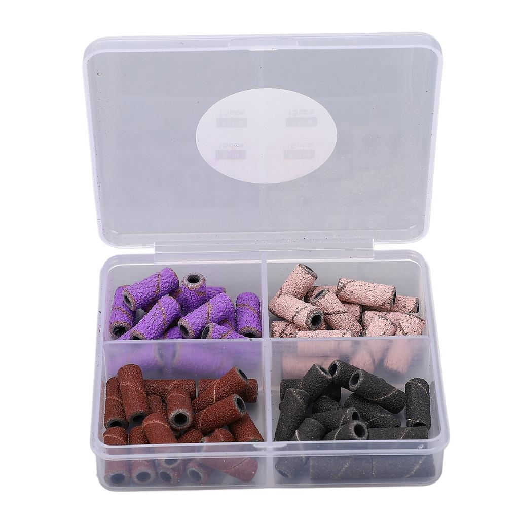 60PCS Drill Sanding Band Effective Dead Skin and Calluses Removal Professional Nail Sanding Rings Fo