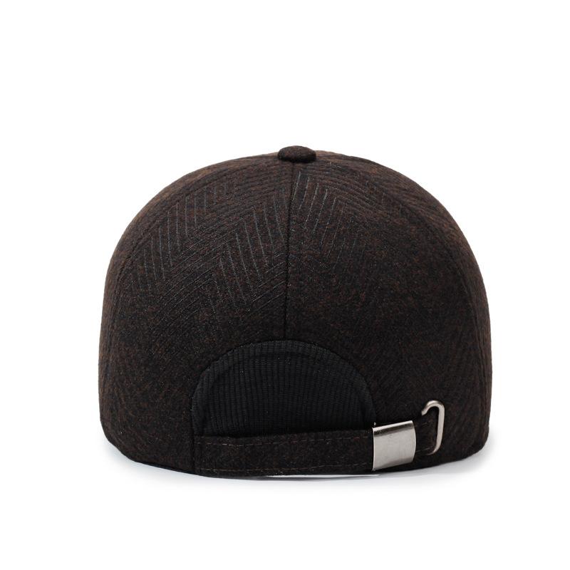Winter Men's Woolen Baseball Cap Middle-Aged Warm Hat Autumn Father Cotton Cap