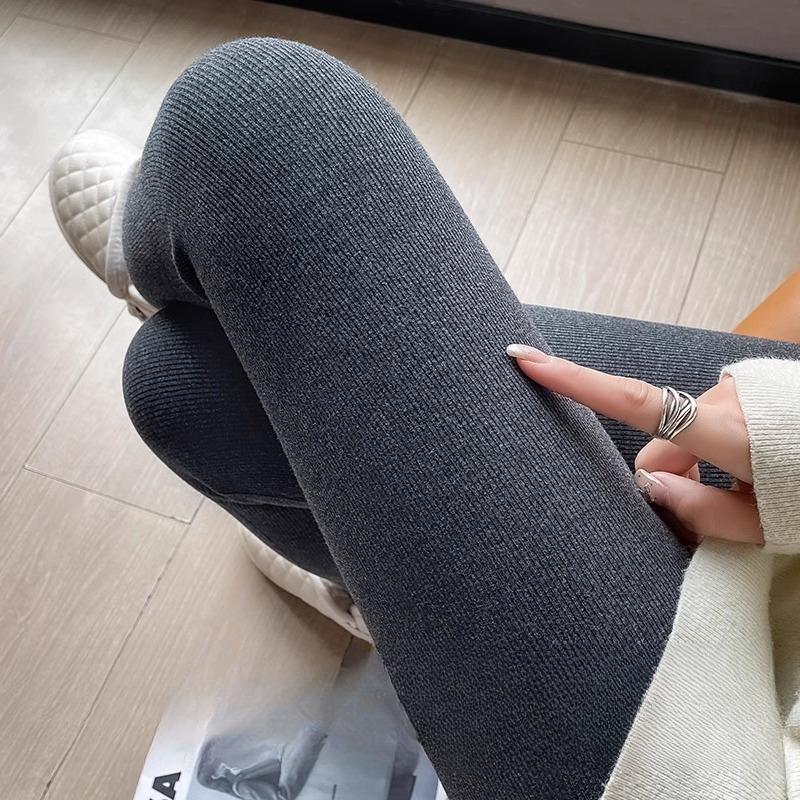 Lamb's Wool High-waisted Extra-thick Bottoms Women's Outer Wear Fall and Winter Padded and Thickened Large Size Elastic Thin Warm Cotton Pants