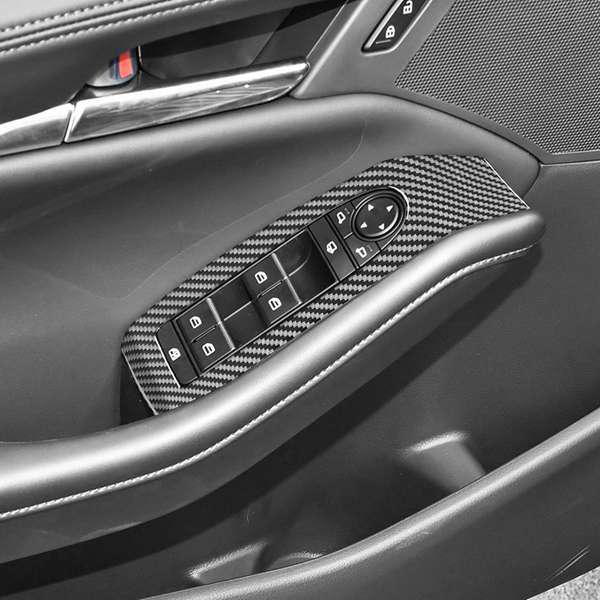 1 Set Carbon Fiber Pattern Soft Window Lift Switch Decorative Sticker