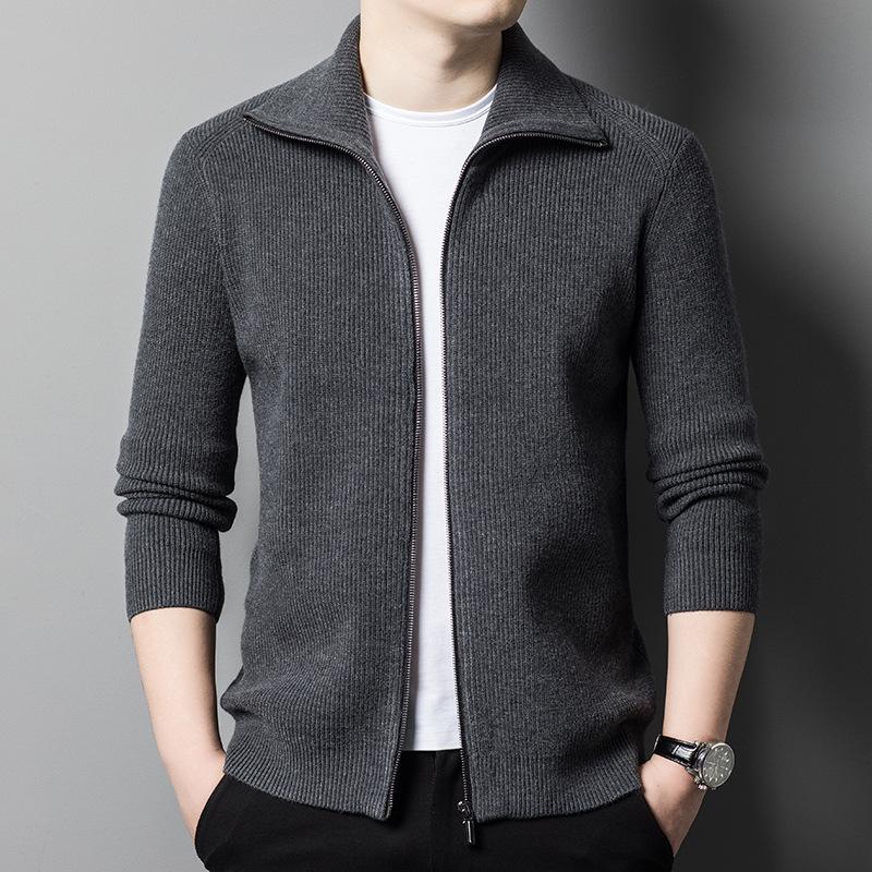Wool Lapel Knitted Cardigan Jacket Men's Autumn and Winter New