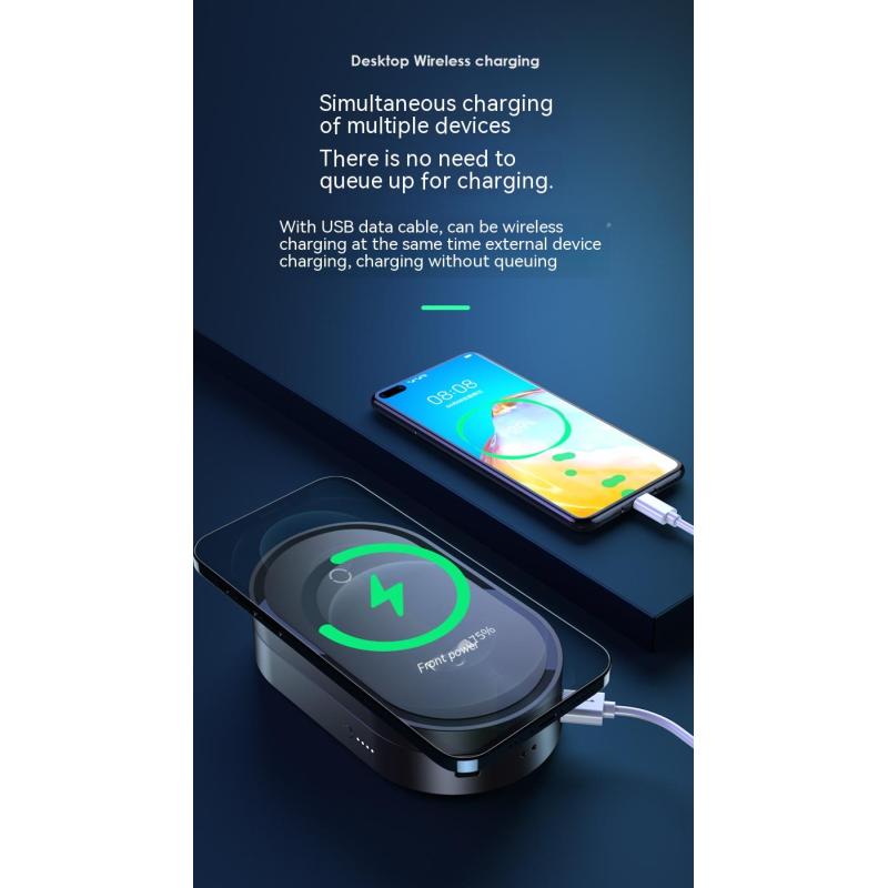 WS New Three-in-one Wireless Charger Charging Treasure Mobile Power Folding Wireless Charging 15W Gift Logo