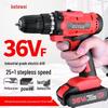 Cordless Double Speed Electric Drill with Rechargeable Lithium Battery and Impact Function