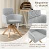 Set of 2 Wabi-Sabi dining chairs (360 degrees rotatable) – Grey diamond-pattern fabric, solid wood legs