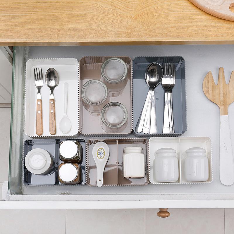 Plastic Makeup Organizer Grid Desktop Home Office Bathroom Storage Box Sundries Bin Case Cosmetic Closet Closet Organizer