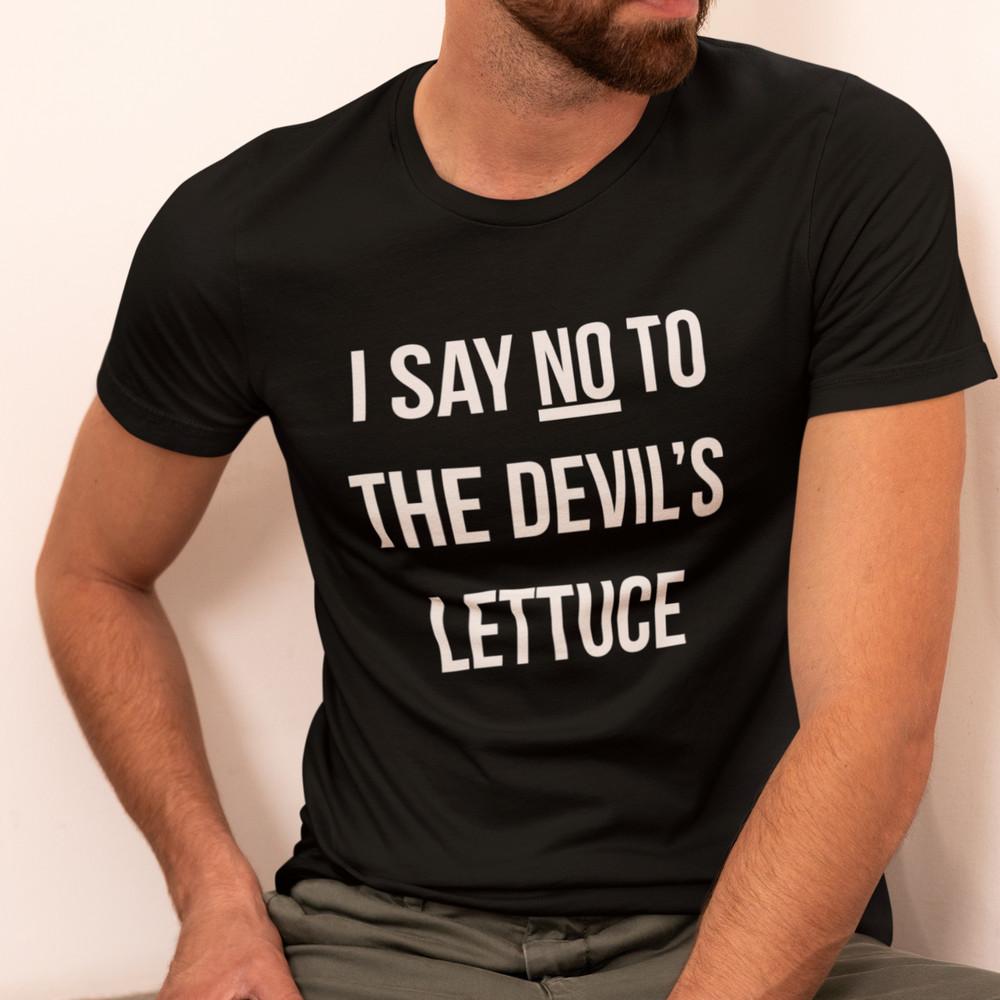 Я ГОВОРЮ НЕТ ФУТБОЛКЕ С ЛЕТТУКОЙ ДЬЯВОЛА (420 Трава Ганджа Наркотики Конопля Просто Скажи Нет) Футболка Unisex M