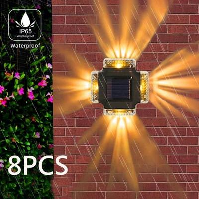 8PCS Lampada da Parete Solare Esterno Impermeabile Luci Solari Esterne Luci Solari a LED Esterne Lampada Esterna per Giardino Strada Paesaggio Balcone Decor
