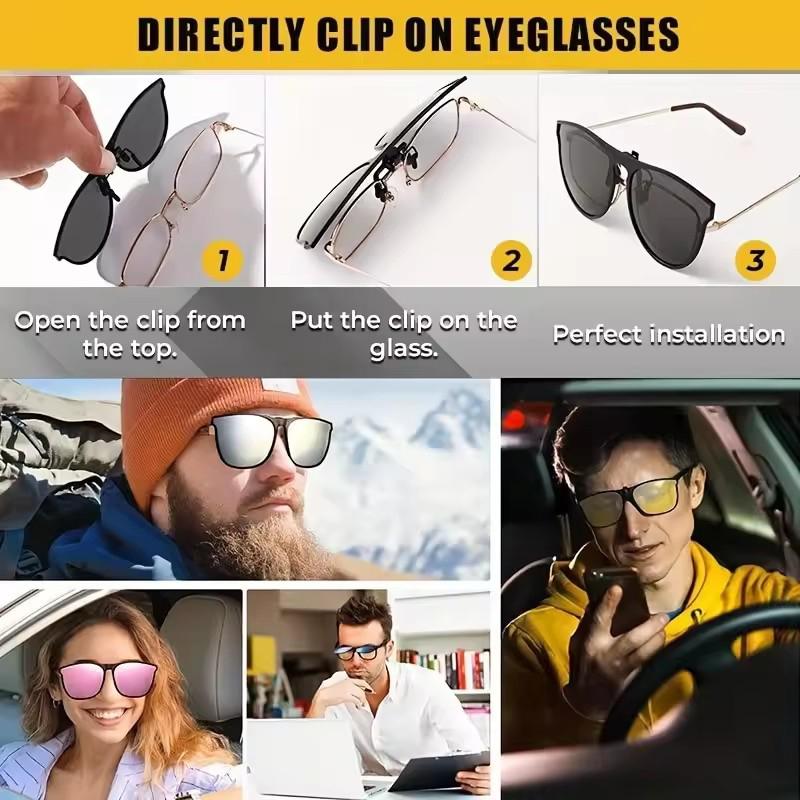 2 szt. Modne ultralekkie okulary przeciwsłoneczne TR z klipsem dla kierowców, okulary noktowizyjne, unisex, podróżne okulary przeciwsłoneczne
