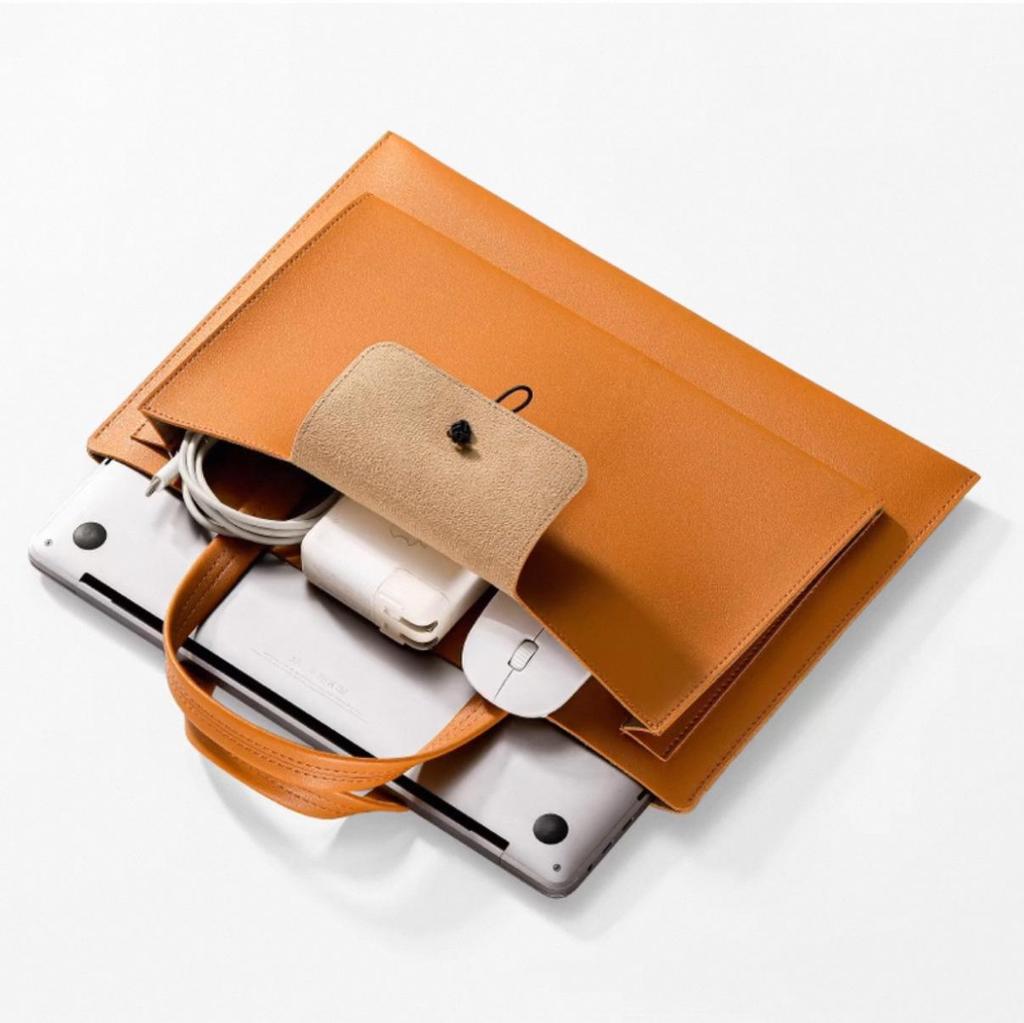 MacBook PU Leather Laptop Bag & iPad Sleeve - 15 Inch Plush Notebook/Tablet Case