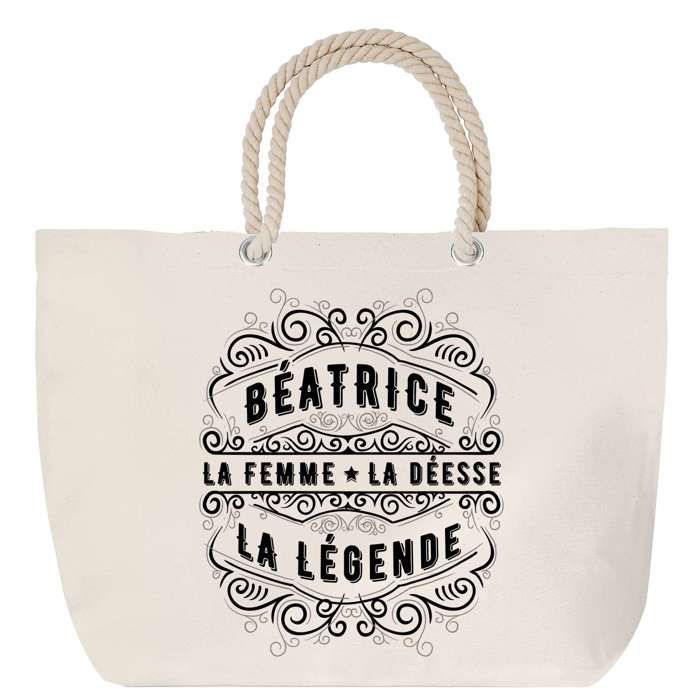 Sac de plage anse corde Béatrice Déesse Légende Cadeau Anniversaire Noël | Grand Sac de Transport & Sport