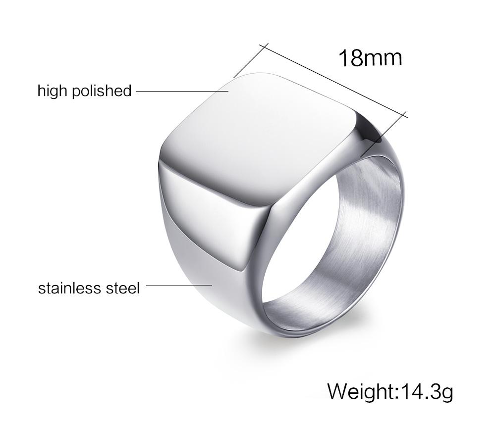 Signet Ring for Men Women,Stainless Steel Personalized Pinky Rings Initials Letter Ring,Engraving Husband Gift for Him