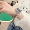 Peach Heart Pearl Bracelet Compatible with For Samsung Galaxy Fit 3 / Galaxy Fit 3 SM-R390 Strap Fashionable Handmade Strap
