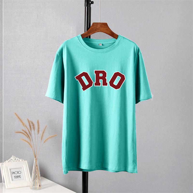 Shellsuning T-shirt da Donna con Stampa Grafica Semplice con Lettere, Estate, Cotone, Maniche Corte, Magliette Casual con Scollo a O, Top Trendy Streetwear