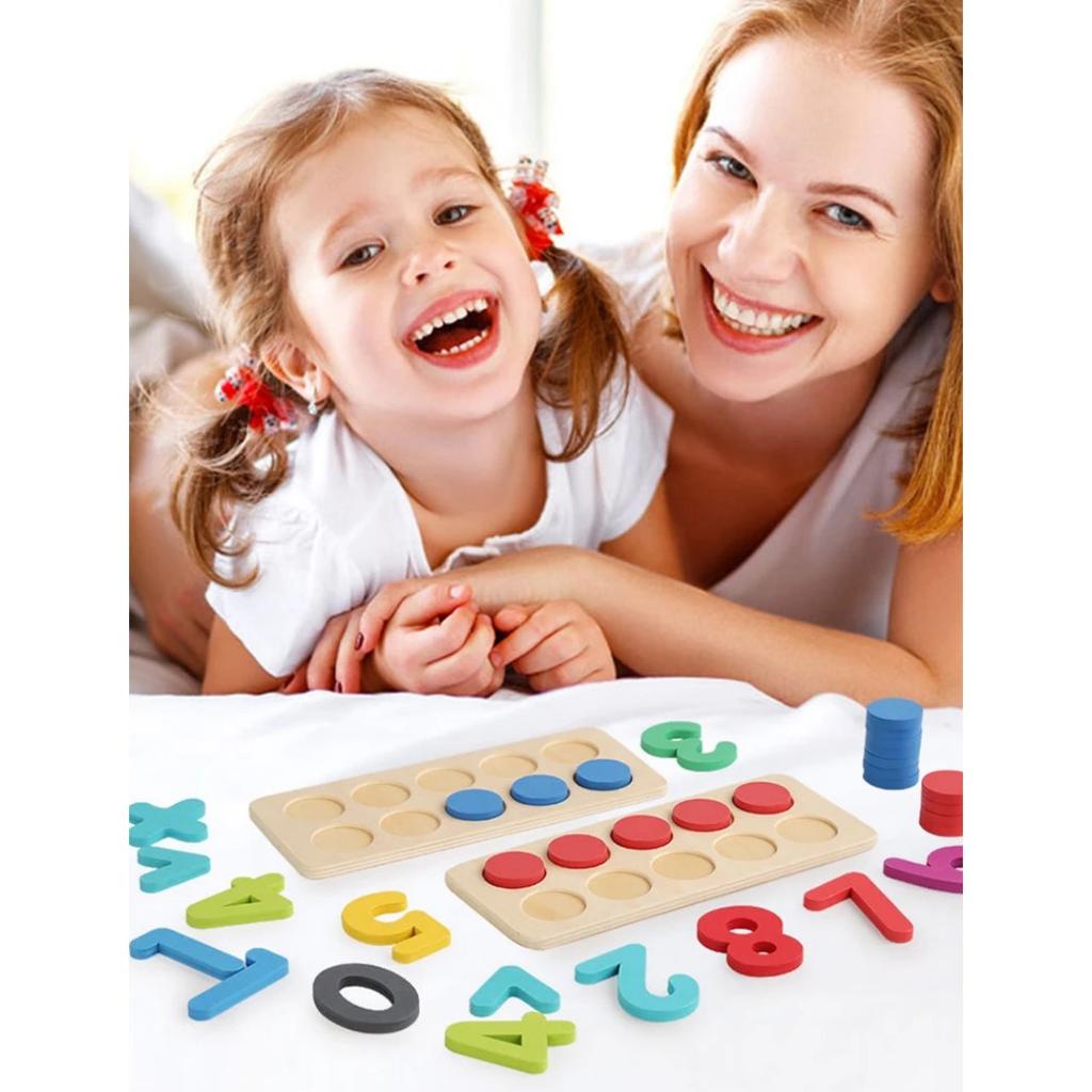 Zabawka Montessori Dziesięciopolowa Kognitywna Liczba Cyfrowa Liczenie Dzieci Trening Logiczny Matematyki Pomoce Dydaktyczne Wczesnej Edukacji Gra Matematyczna dla Dzieci