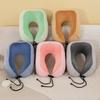 Plain Color Striped Memory Foam Neck Pillow & Travel Cushion