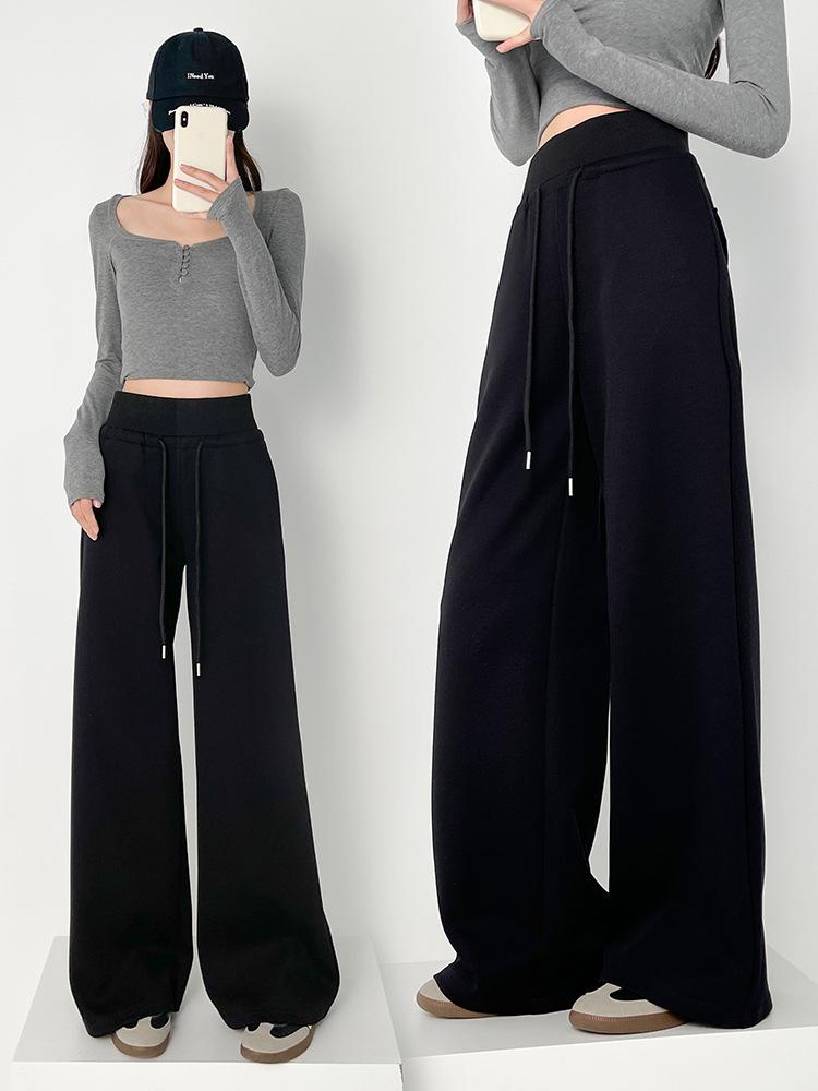 Women's High-Waisted Autumn Casual Cotton Wide-Leg Sweatpants