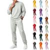 Herren Herbst Winter Rundhals-Sweatshirt und Jogginghosen Set Farbe Sportlicher Trainingsanzug für Fitnessstudio und Freizeit