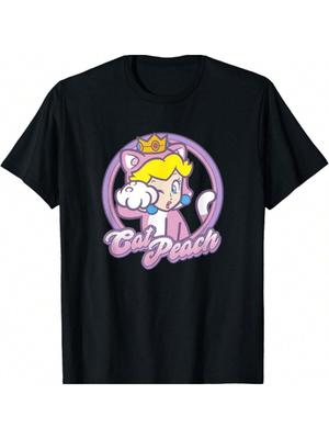 T-shirt with 3D Print of Princess Peach Cat of Bowser's Fury