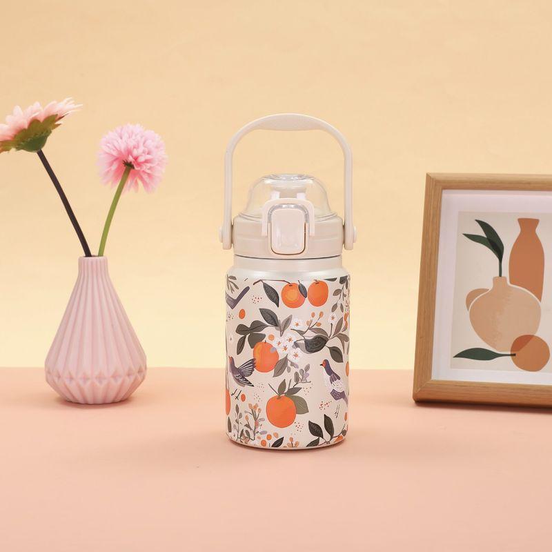 2026 New Model 316 Stainless Steel Handle Large Capacity Thermos Cup Dual-Use Portable Children's Water Bottle Pop-Up Cup