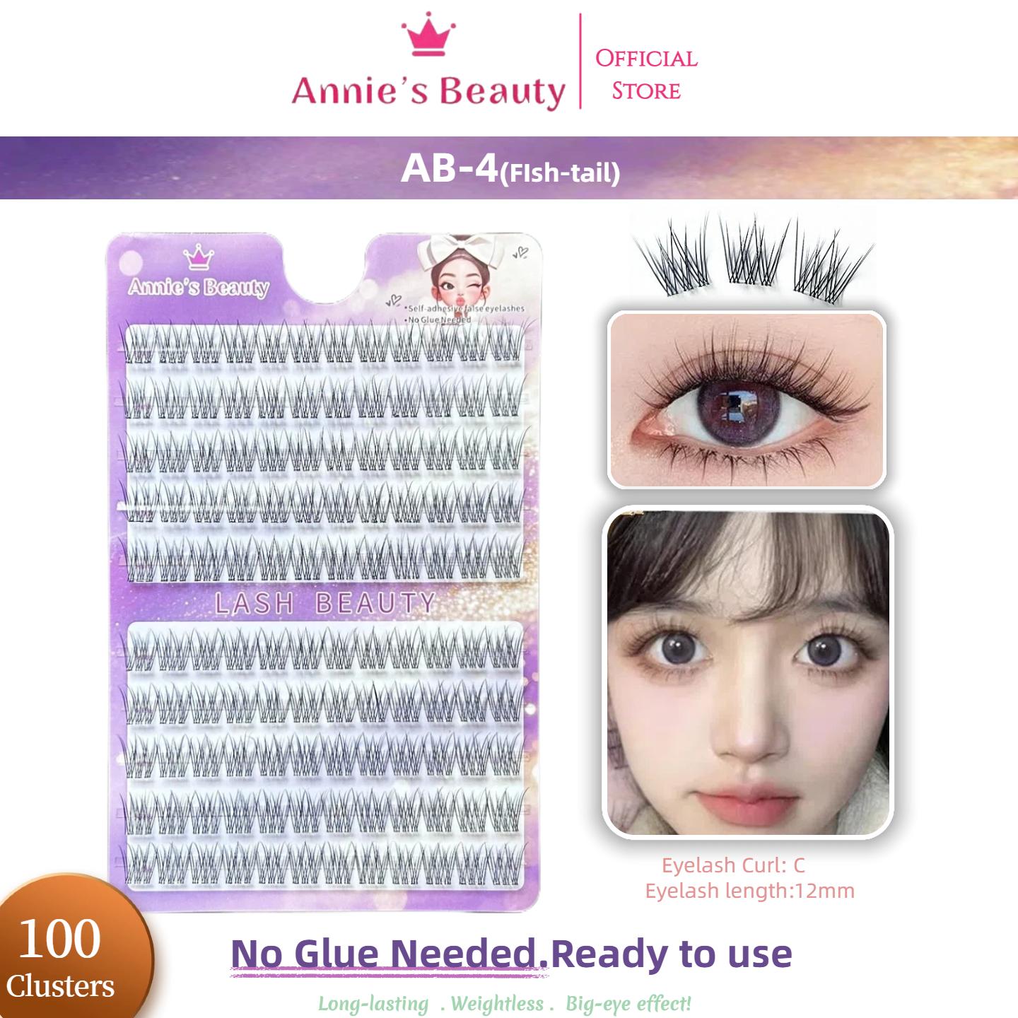 

100-240 Пучковые самоклеящиеся накладные ресницы, без клея, 11-16 мм, C+ изгиб, многоразовые, долговечные, водостойкие, ветроустойчивые, ленивые одинарные пучковые ресницы AB-2