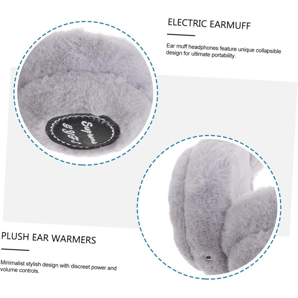 Plush Wireless Headphones, Warm Folding and Portable Computer Fuzzy Headset Women, 5.0 Wireless Earpiece for Autumn and Winter Sport Running