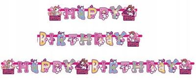 Banner with the Inscription Happy Birthday Filly, 180cm 1 Pc
