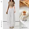 Women's Super Soft White Linen Cropped Wide-Leg Jeans - 2026 Spring/Summer Collection